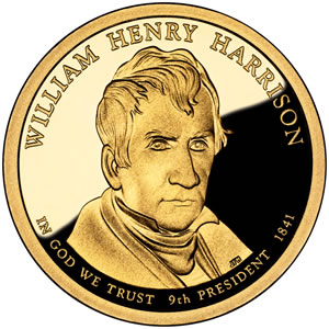 William Henry Harrison Presidential $1 Coin (United States Mint image)