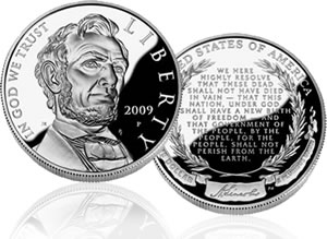2009 Abraham Lincoln Commemorative Silver Dollar - Proof