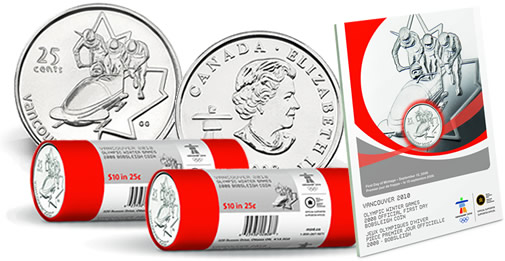 25-Cent Bobsleigh Canadian Coin
