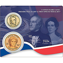2009 United States Mint Presidential $1 Coin  & First Spouse Medal Set™ – John Tyler – Letitia Tyler 