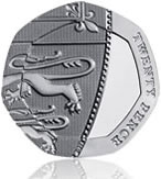 UK 20p coin - reverse
