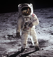 Buzz Aldrin Walking on the Moon