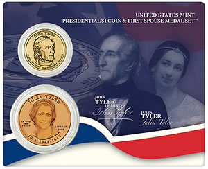 John and Julia Tyler Coin and Medal Set 