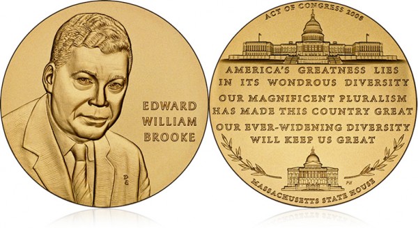 Edward William Brooke III with the Congressional Gold Medal (Bronze Duplicate) Edward William Brooke III with the Congressional Gold Medal (Bronze Duplicate) - Click to Enlarge