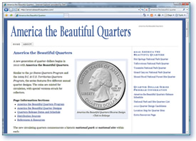 America the Beautiful Quarters  website