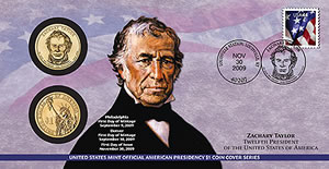 2009 Zachary Taylor $1 Coin Cover