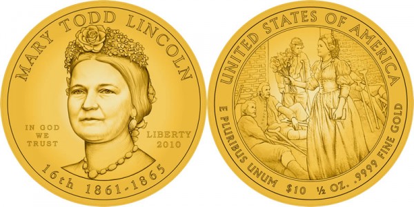 Mary Lincoln First Spouse Gold Coin Designs - Click to Enlarge