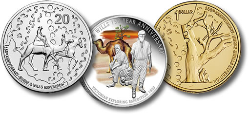 Burke & Wills Expedition Anniversary Australian Coins Burke & Wills Expedition Anniversary Australian Coins