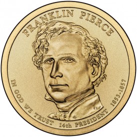 Franklin Pierce Presidential $1 Dollar Coin Franklin Pierce Presidential $1 Dollar Coin (Designed by Susan Gamble and Sculpted by Charles L. Vickers) - Click to Enlarge