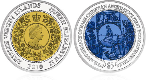 Bi-Color Titanium Coin Hans Christian Andersen Bi-Color Titanium Coin Hans Christian Andersen