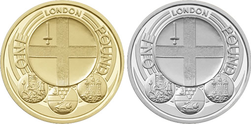 2010 £1 London Gold and Silver Coins 2010 £1 London Gold and Silver Coins