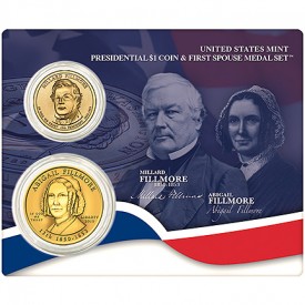 Fillmore Presidential $1 Coin and First Spouse Medal Set