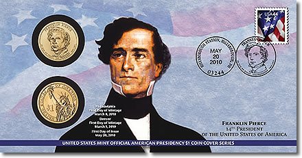 2010 Franklin Pierce $1 Coin Cover