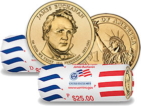 James Buchanan Presidential Dollar Coin Rolls