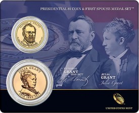 Grant Presidential $1 Coin and First Spouse Medal Set