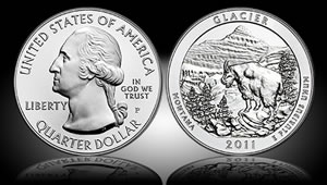 Glacier National Park Five Ounce Silver Uncirculated Coin