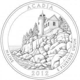 2012 Acadia National Park Quarter - Reverse Design