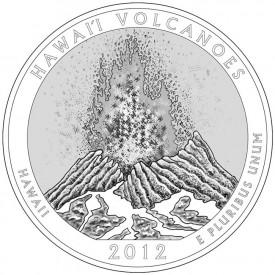 2012 Hawaii Volcanoes National Park Quarter - Reverse Design