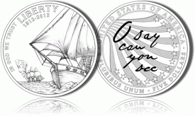 Star Spangled Banner Commemorative Coin Designs - $5 Gold