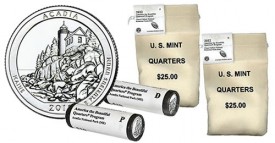 Acadia National Park Quarter in Two-Roll Set and Bags