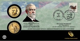 2012 Benjamin Harrison Presidential Dollar Coin Cover