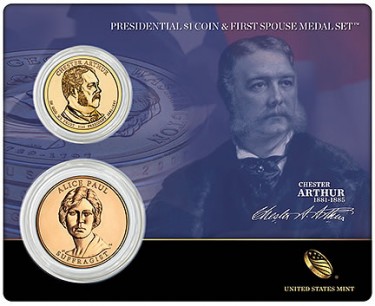 Chester Arthur Presidential $1 Coin and Alice Paul Bronze Medal Set Chester Arthur Presidential $1 Coin and Alice Paul Bronze Medal Set
