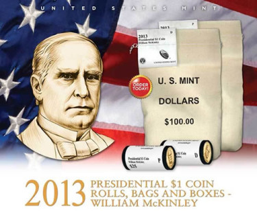 US Mint image of William McKinley Presidential dollars